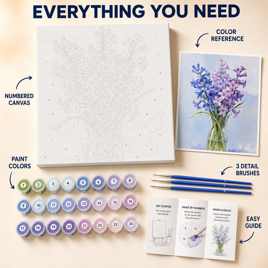 Blue & Purple Bouquet Kit Contents