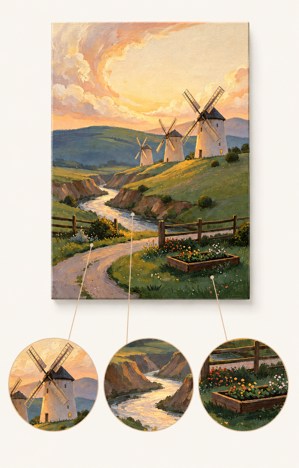 Windmill River Valley finished artwork detail
