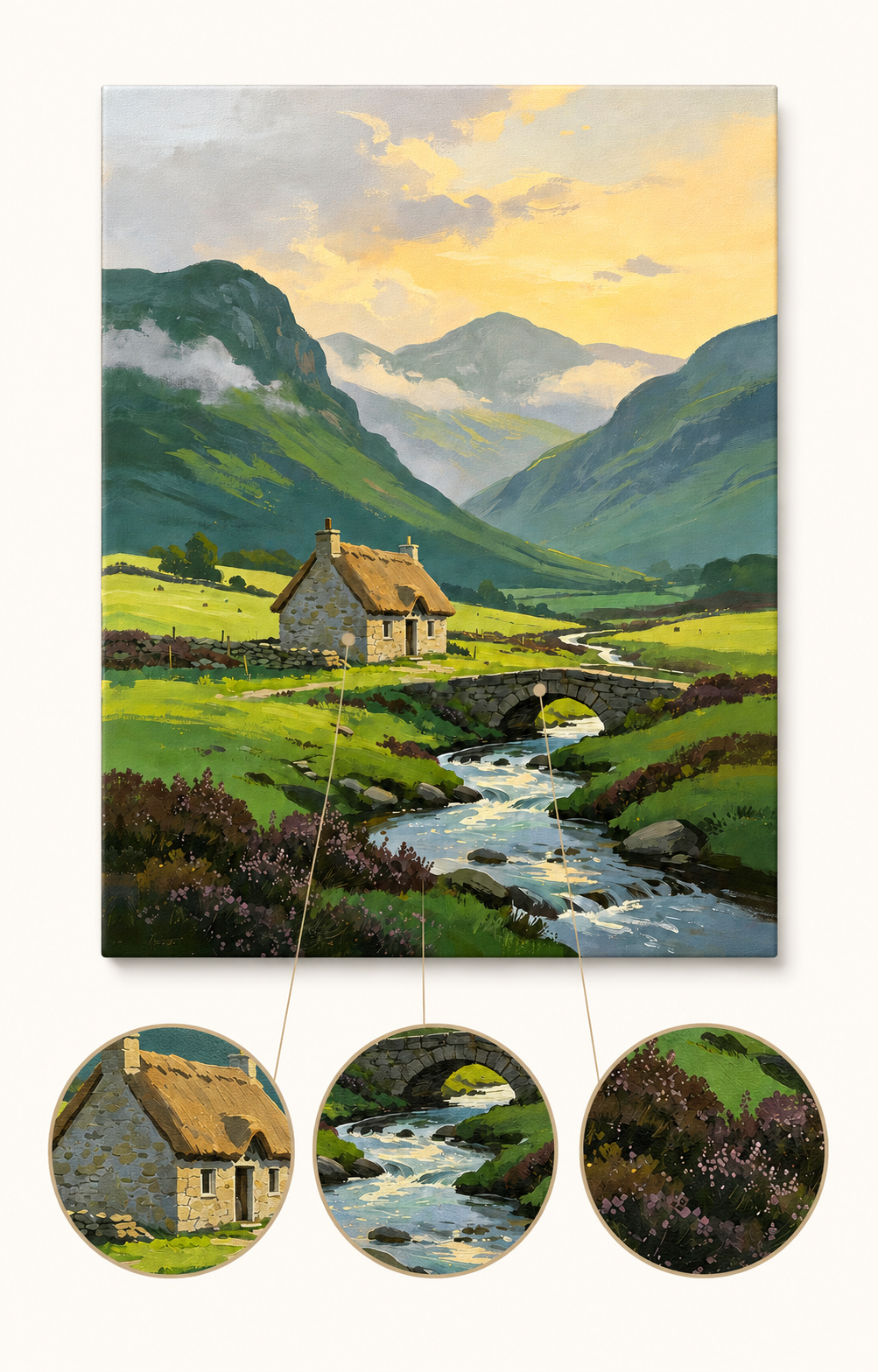 Valley Stone Cottage Creek finished artwork detail