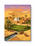 Desert Oasis Village paint by numbers kit for adults
