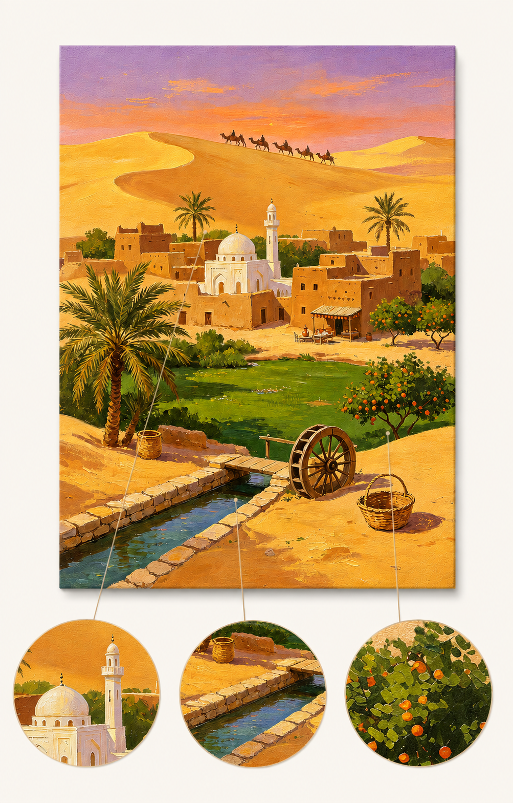 Desert Oasis Village finished artwork detail