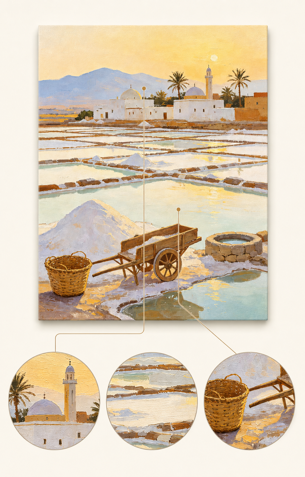 White Village by the Salt Flats finished artwork detail