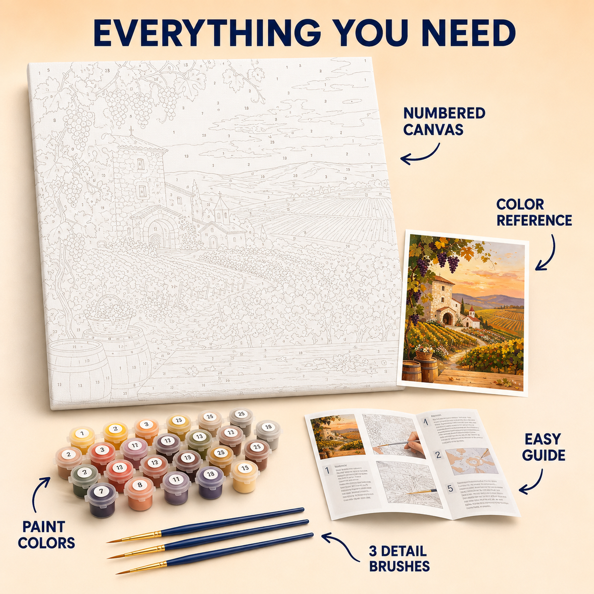 Autumn Vineyard Estate numbered canvas and kit details
