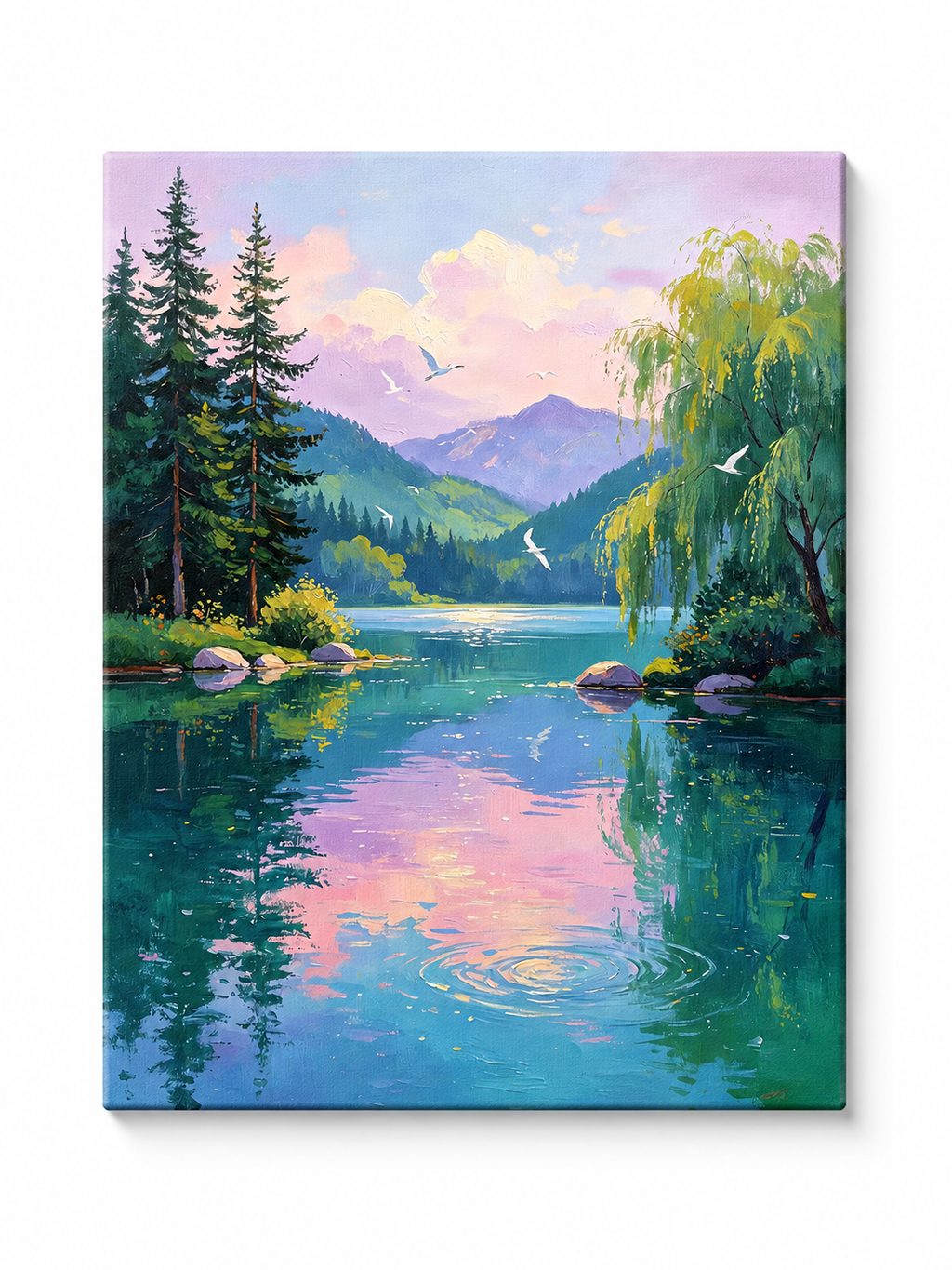 Enchanted Forest Lake paint by numbers kit for adults