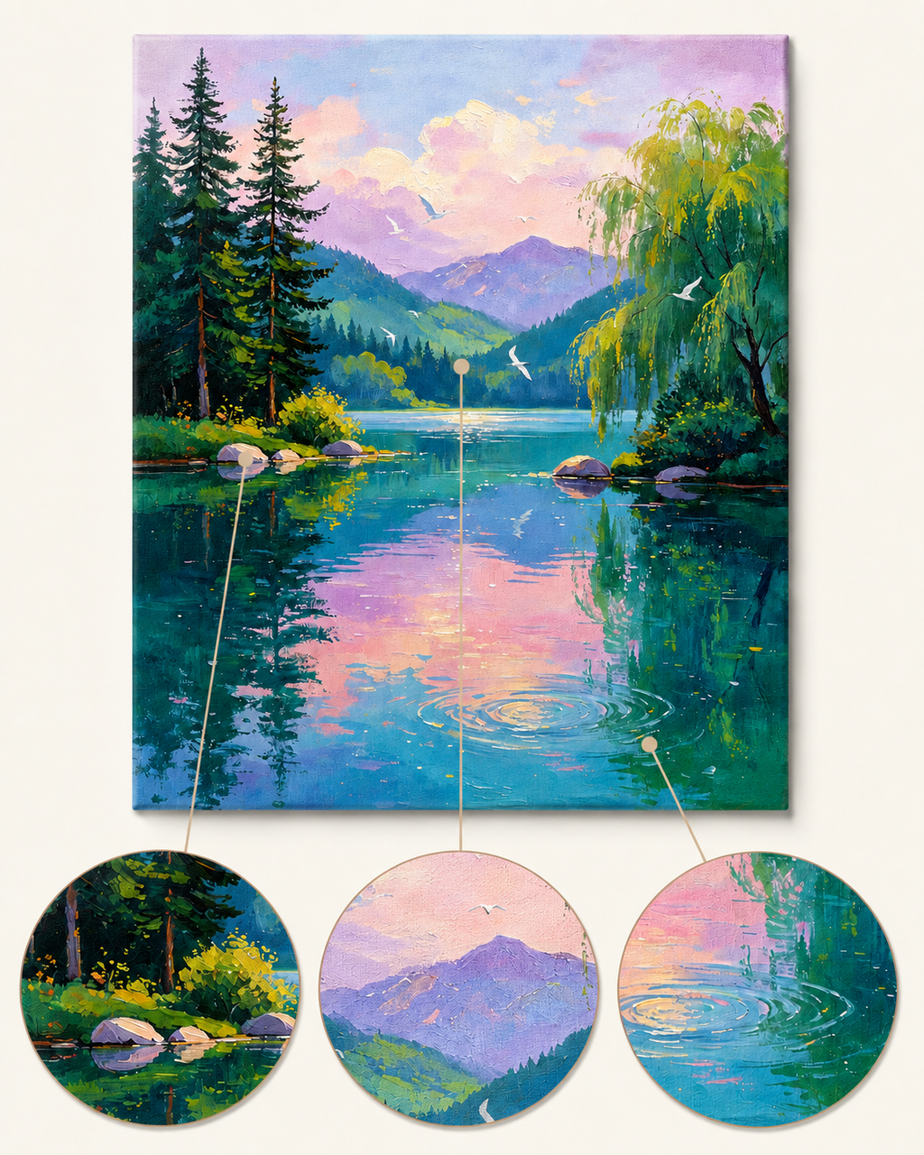 Enchanted Forest Lake finished artwork detail