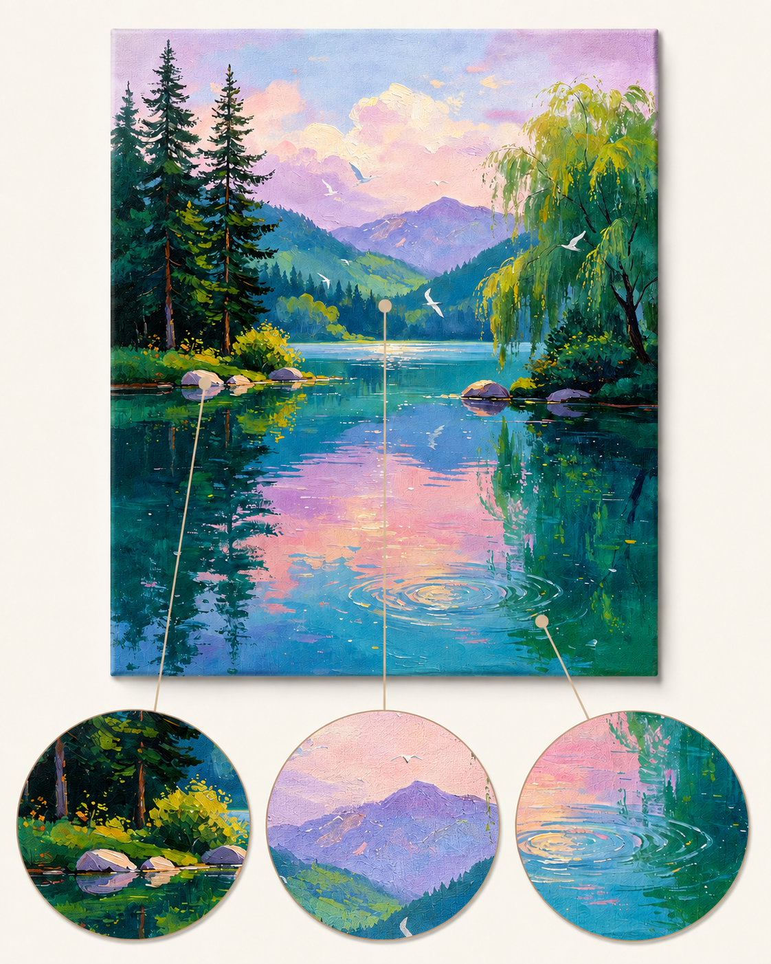 Enchanted Forest Lake finished artwork detail