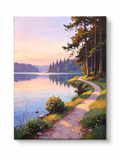 Twilight Lakeside Path paint by numbers kit for adults