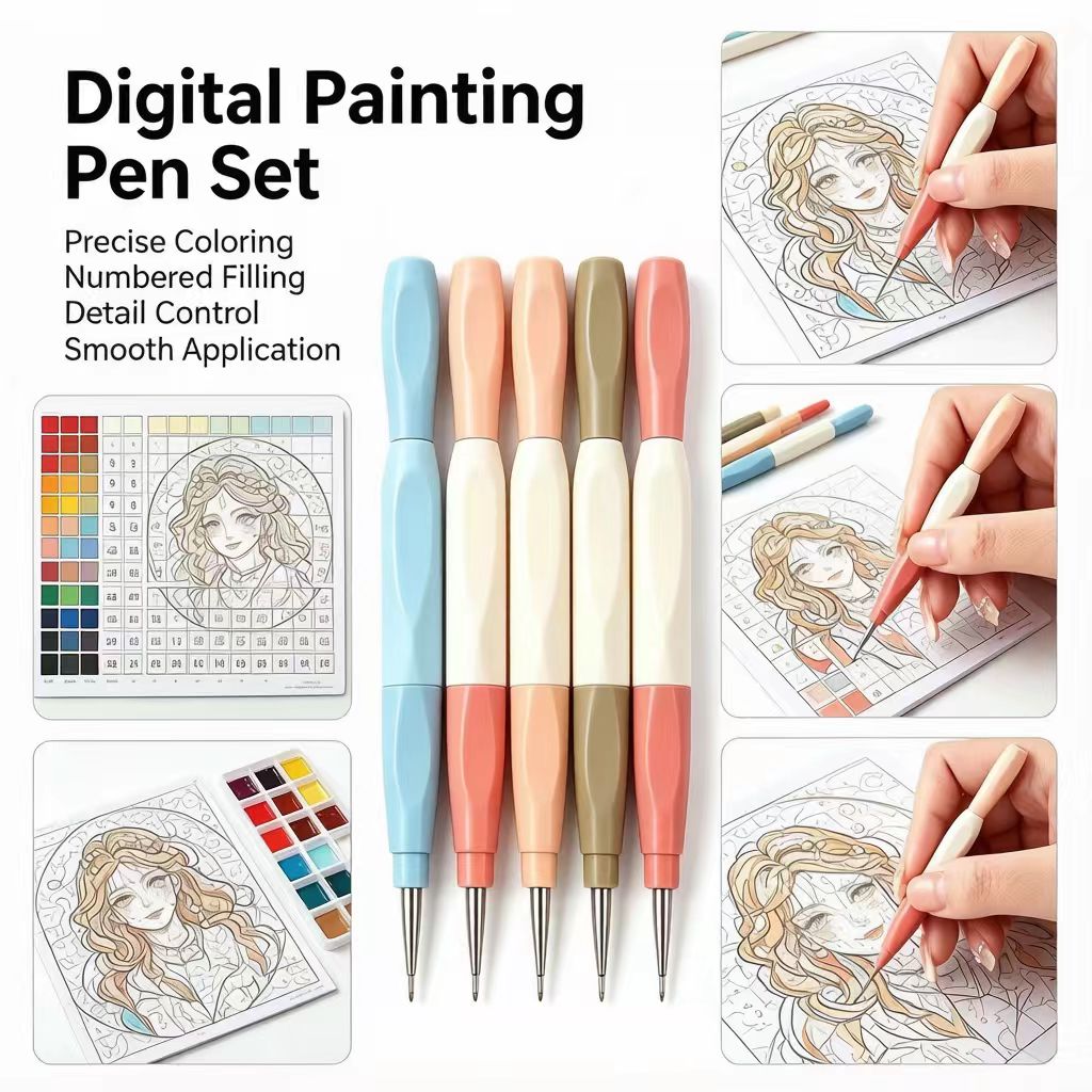 Precision brush tips for paint by numbers