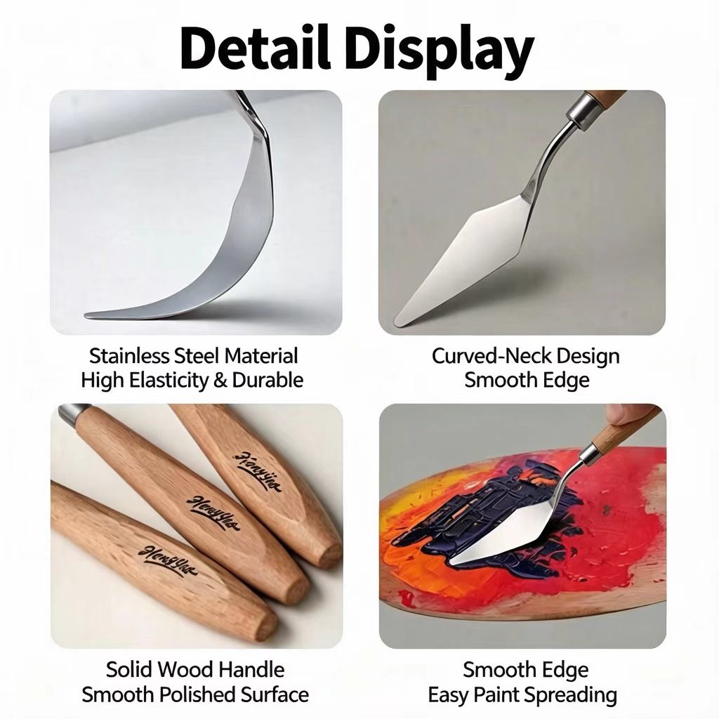 Palette knives for mixing and applying paint