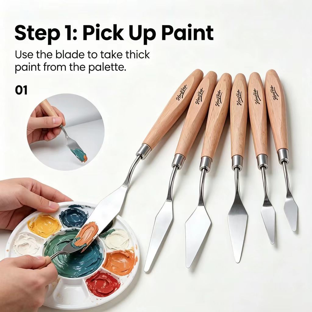 Painting palette knife blade details
