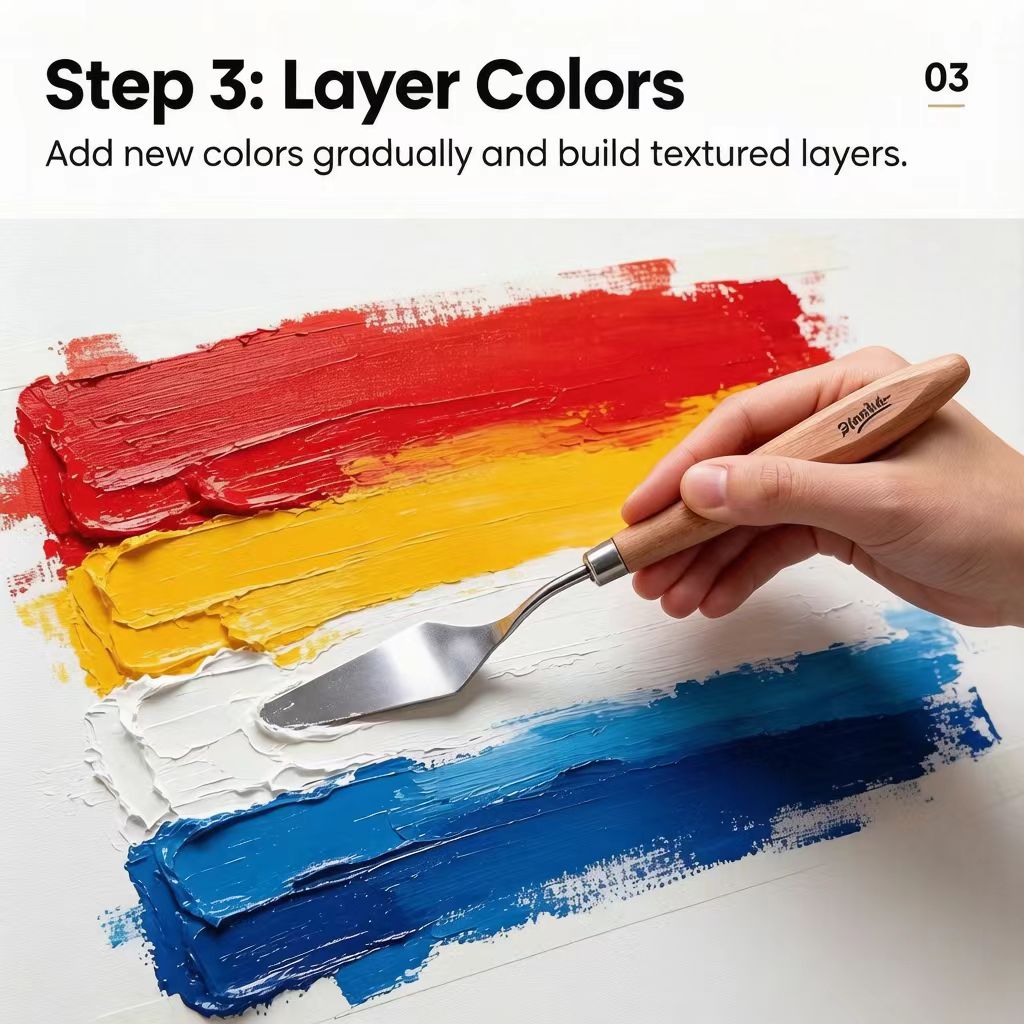Palette knife set for textured painting
