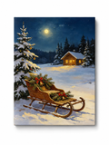 Moonlit Christmas Sleigh paint by numbers kit for adults