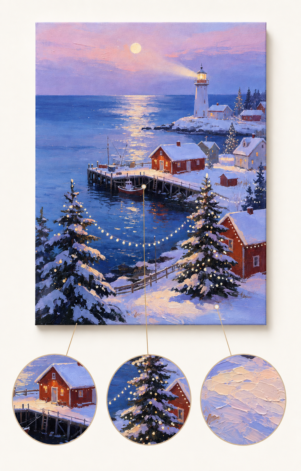 Christmas Bay Lighthouse finished artwork detail
