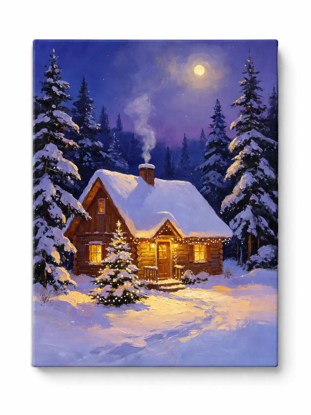 Moonlit Christmas Cottage paint by numbers kit for adults