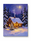 Moonlit Christmas Cottage paint by numbers kit for adults