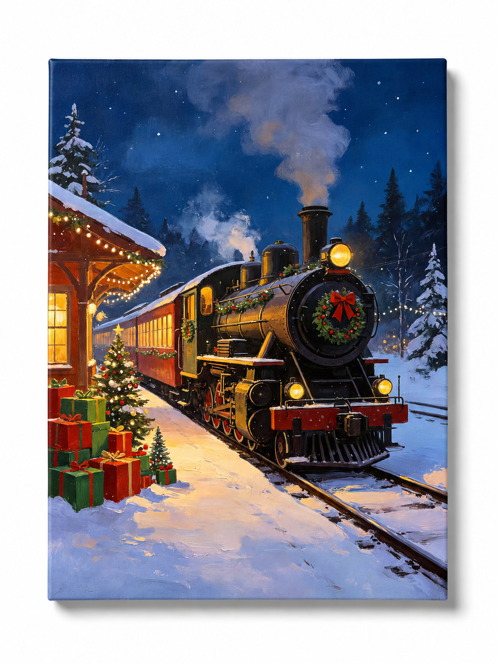 Christmas Gift Train paint by numbers kit for adults