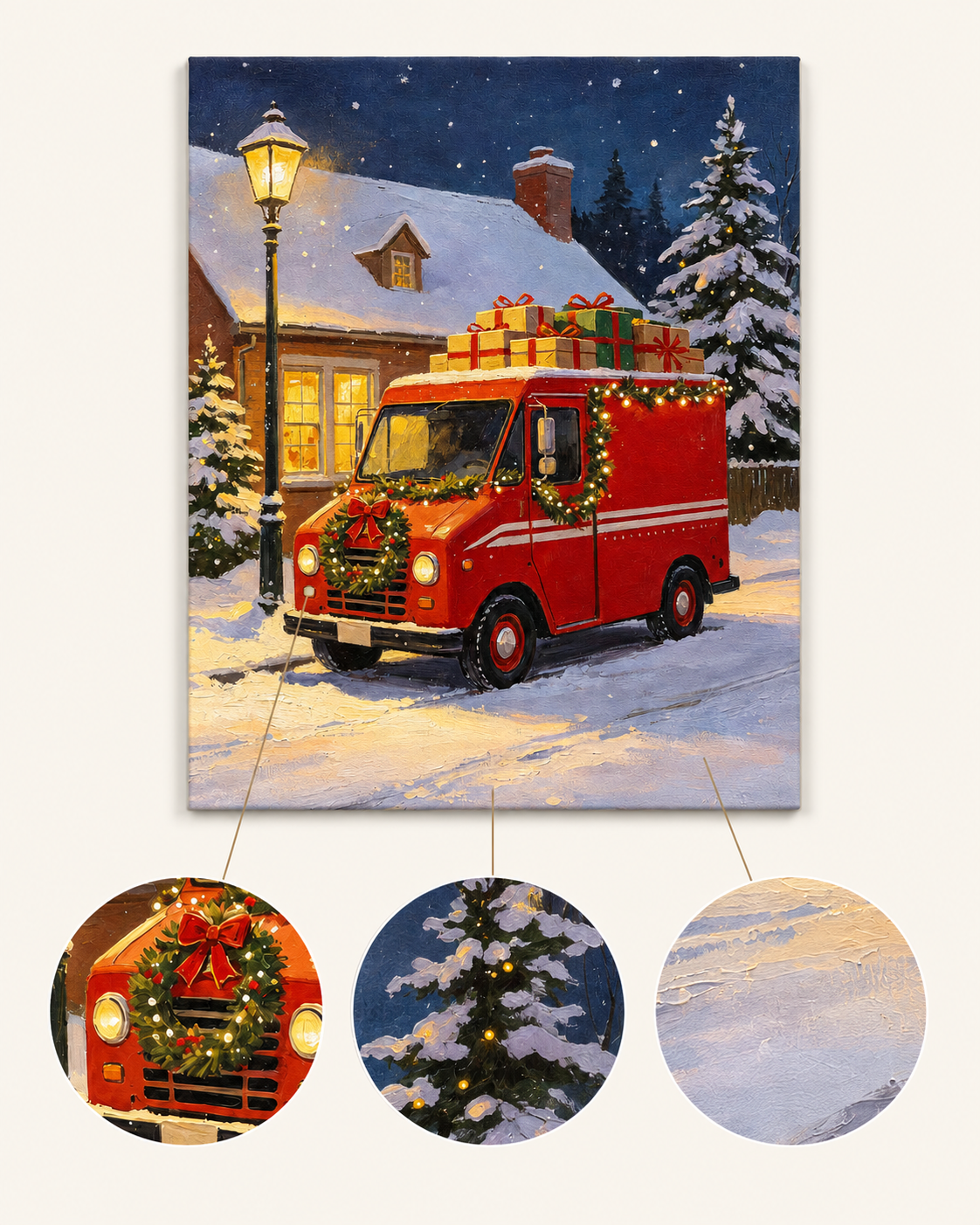 Christmas Gift Wagon finished artwork detail