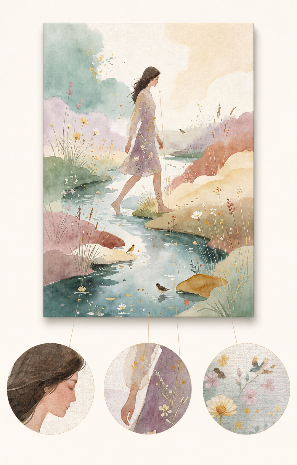 Creekside Stroll finished artwork detail