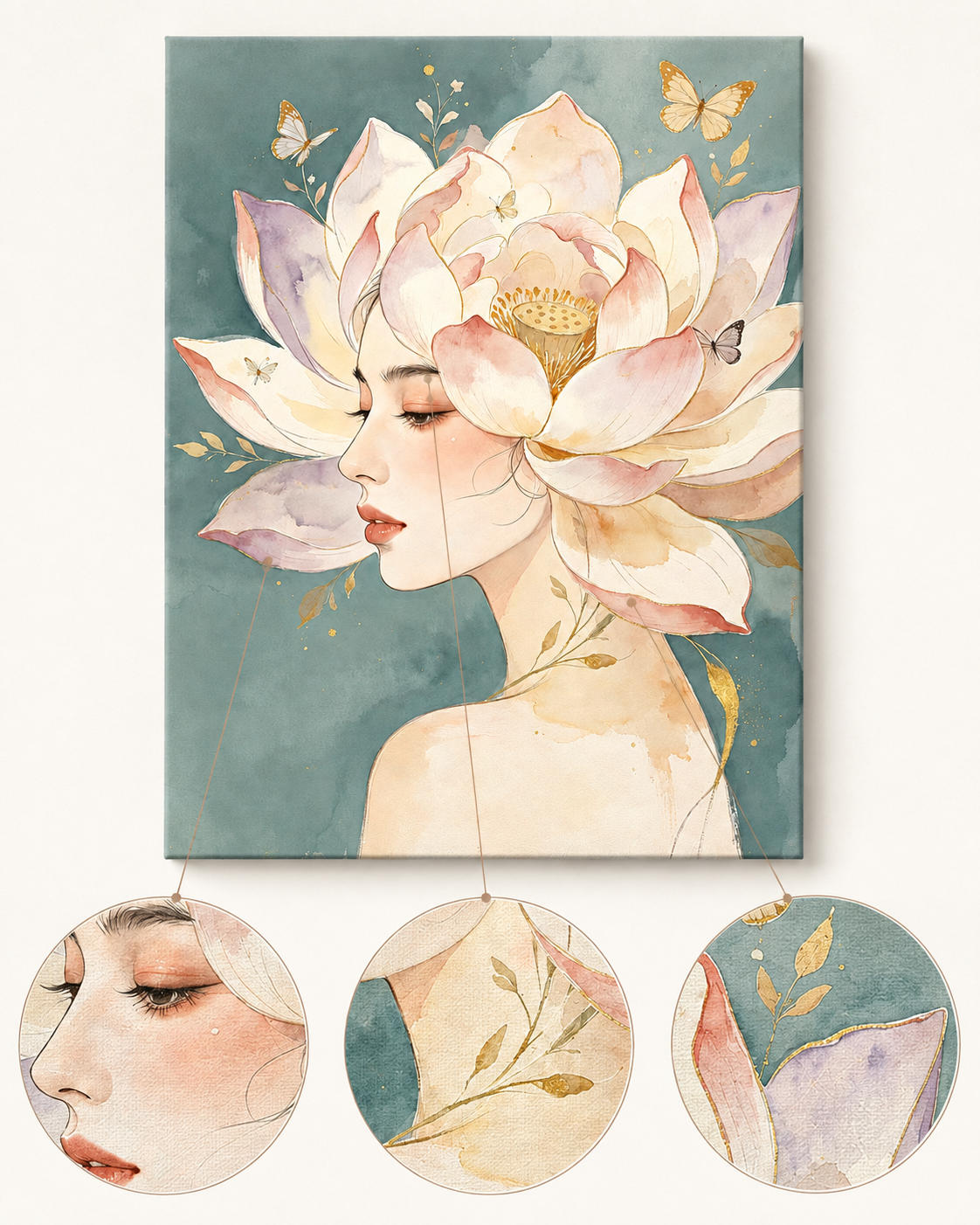 Lotus Fairy finished artwork detail