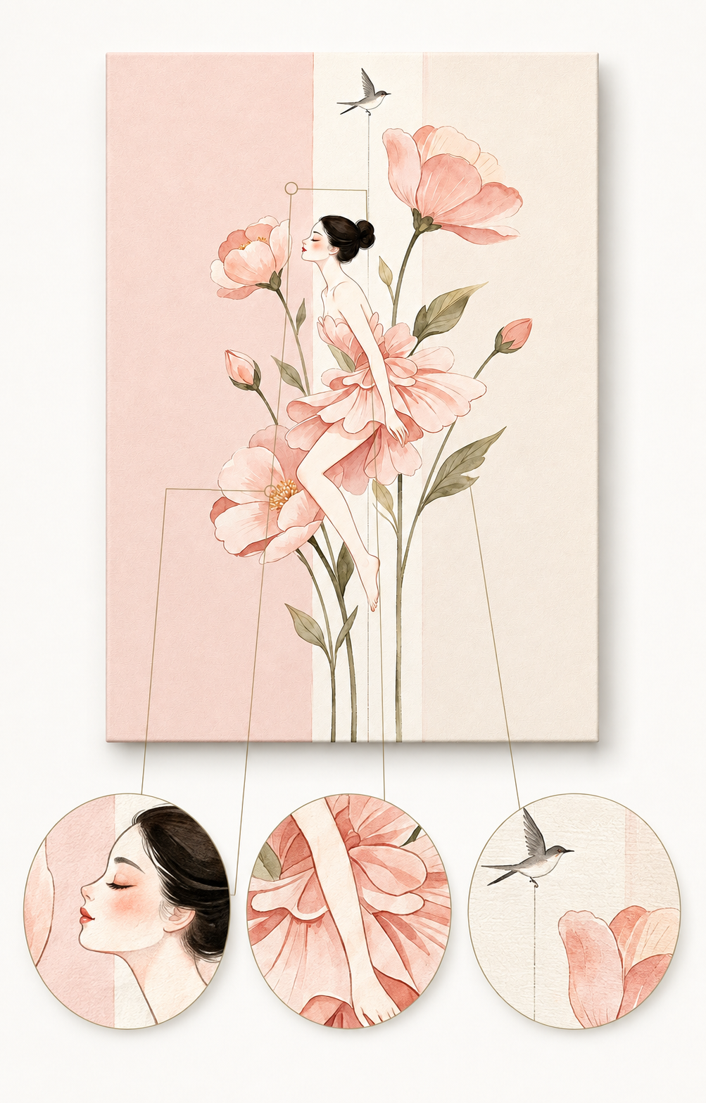 Floral Ballerina finished artwork detail