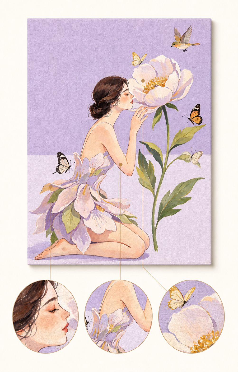 Butterfly Blossom Girl finished artwork detail