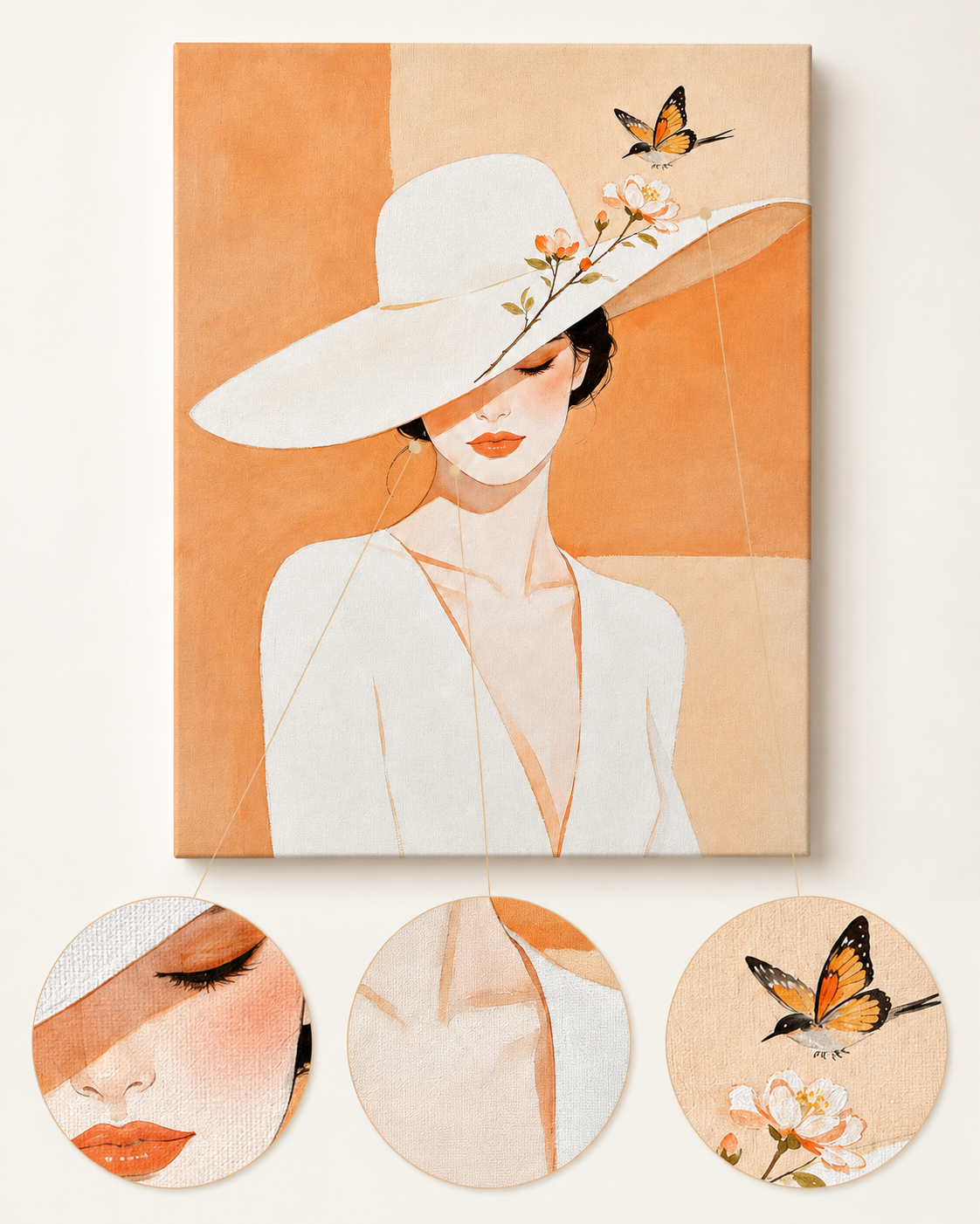 Orange Hat Girl finished artwork detail