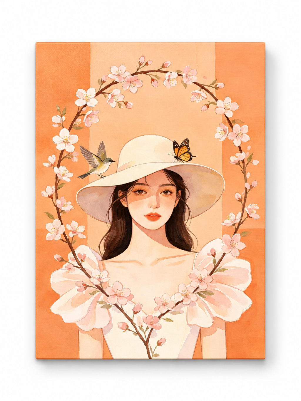 Spring Flower Crown Girl paint by numbers kit for adults