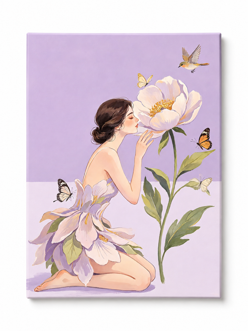 Butterfly Blossom Girl paint by numbers kit for adults