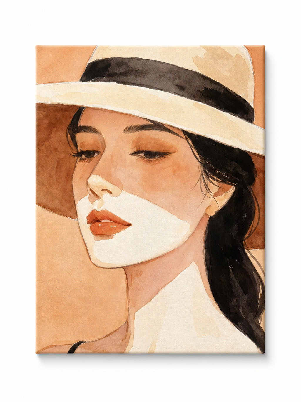 Retro Brim Hat Girl paint by numbers kit for adults