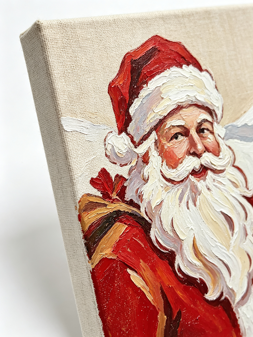 Santa Claus Christmas paint by numbers numbered canvas detail