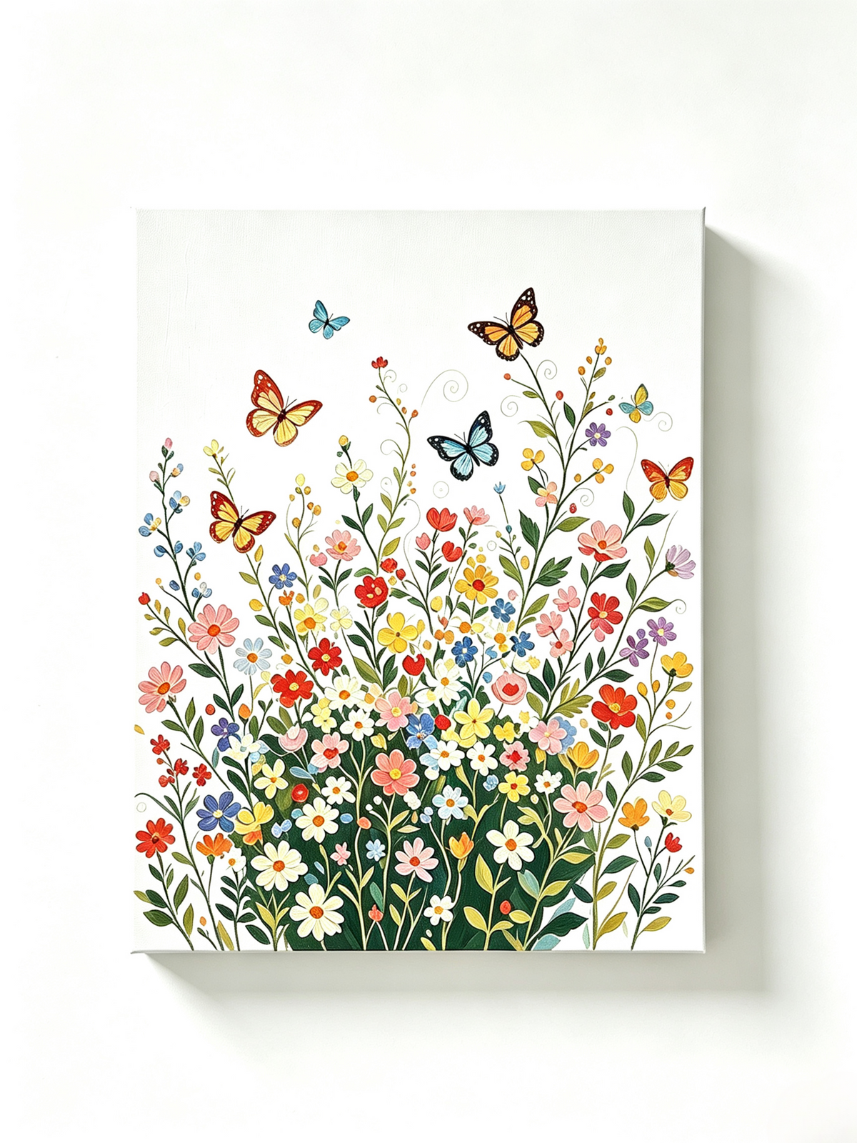 wildflower and butterfly paint by numbers kit for adults