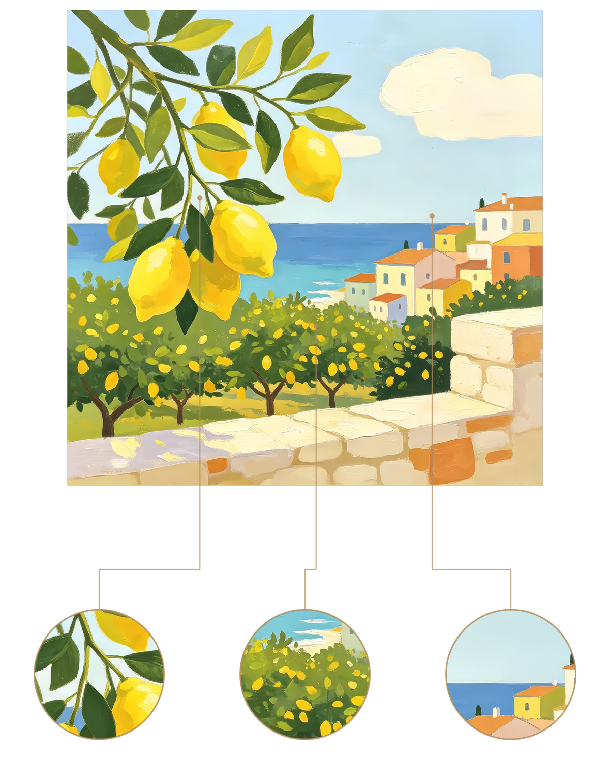 Coastal Lemon Grove finished artwork detail