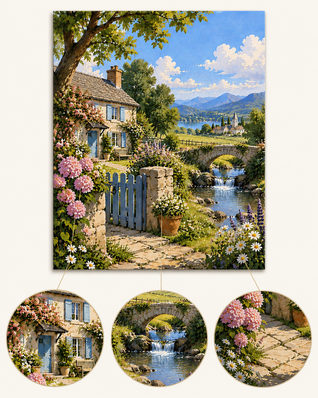 Garden Creek Cottage finished artwork detail