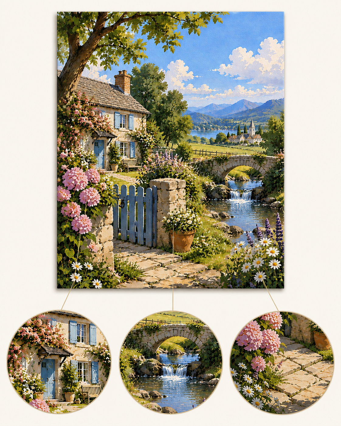 Garden Creek Cottage finished artwork detail