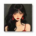 Scarlet Gaze portrait paint by numbers alternate artwork view