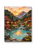 Japanese Mountain Village in Autumn paint by numbers kit for adults