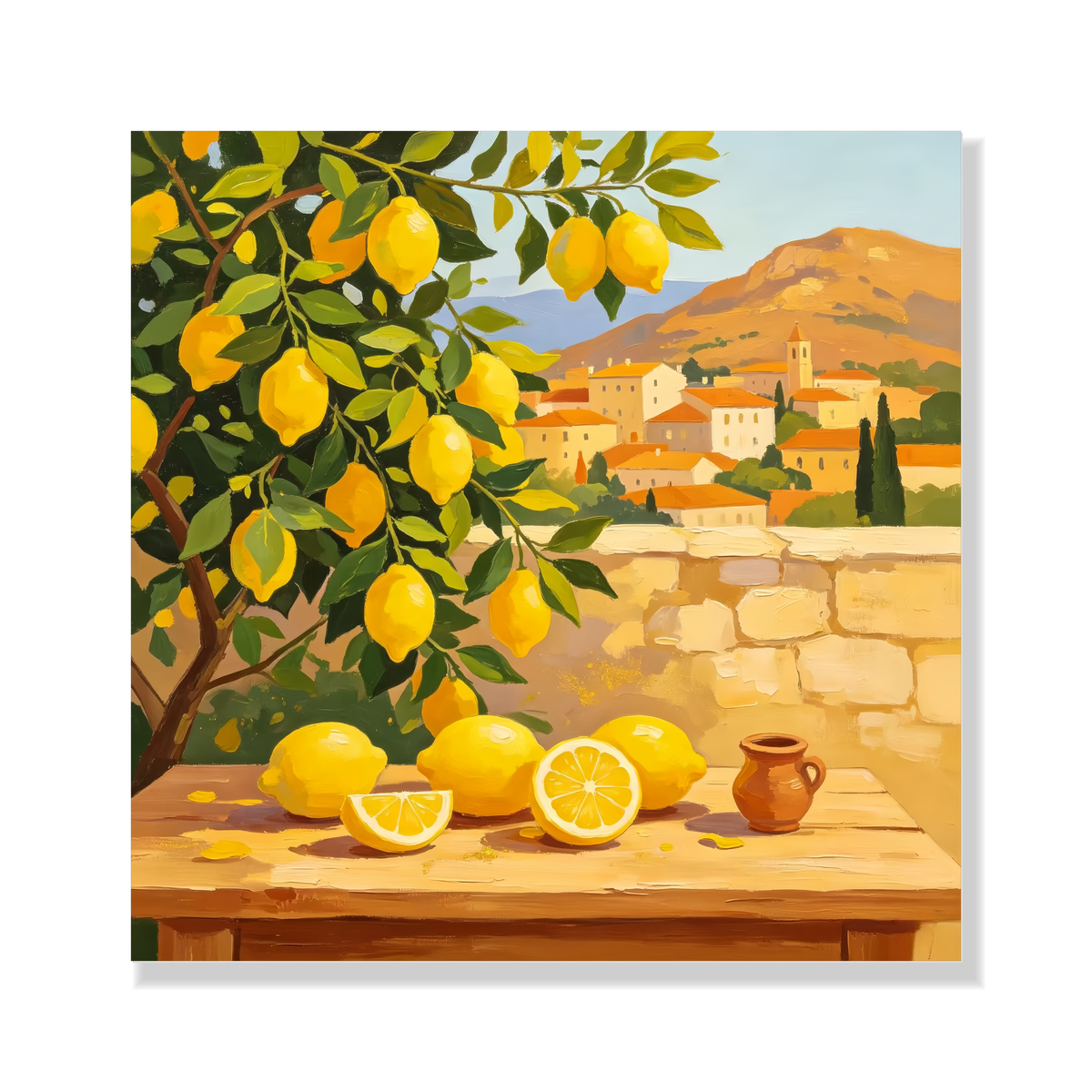 Hillside Town Lemon Tree paint by numbers kit for adults