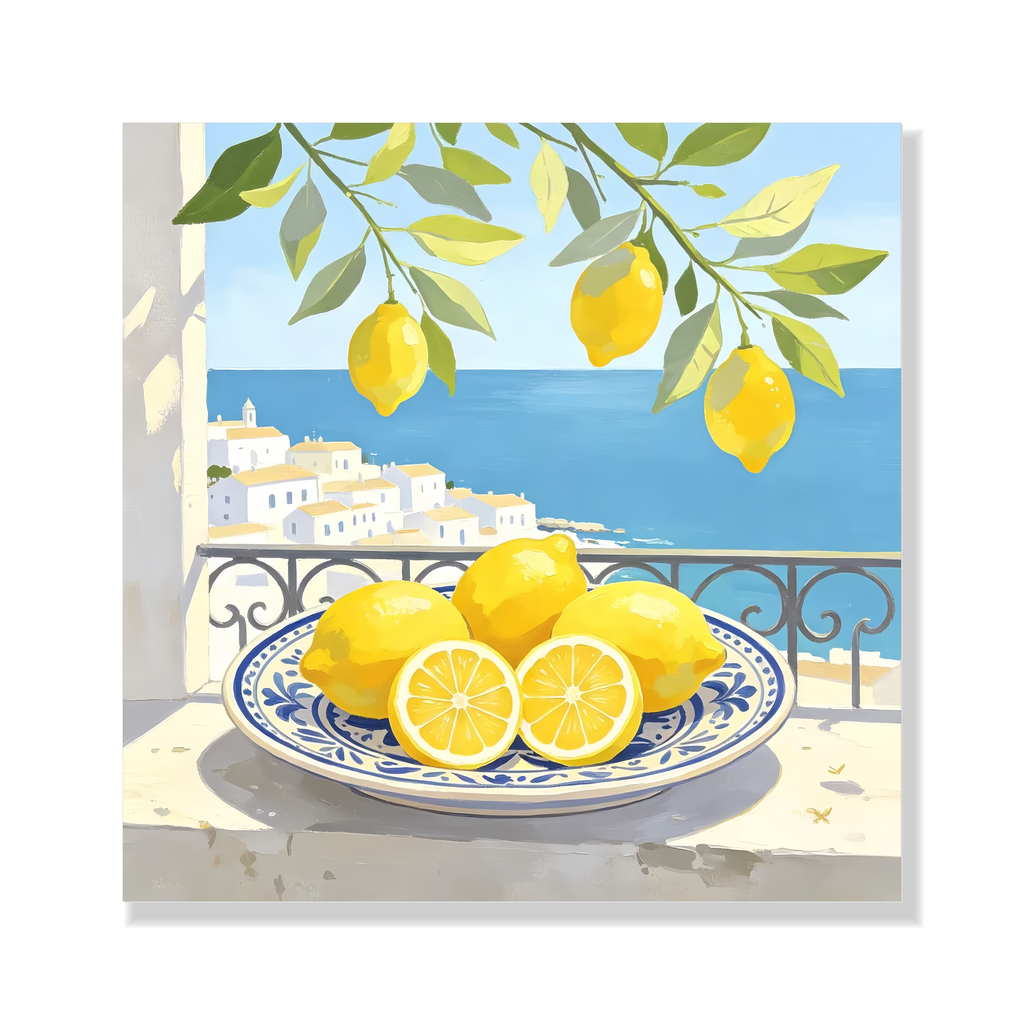 Mediterranean Balcony Lemons paint by numbers kit for adults