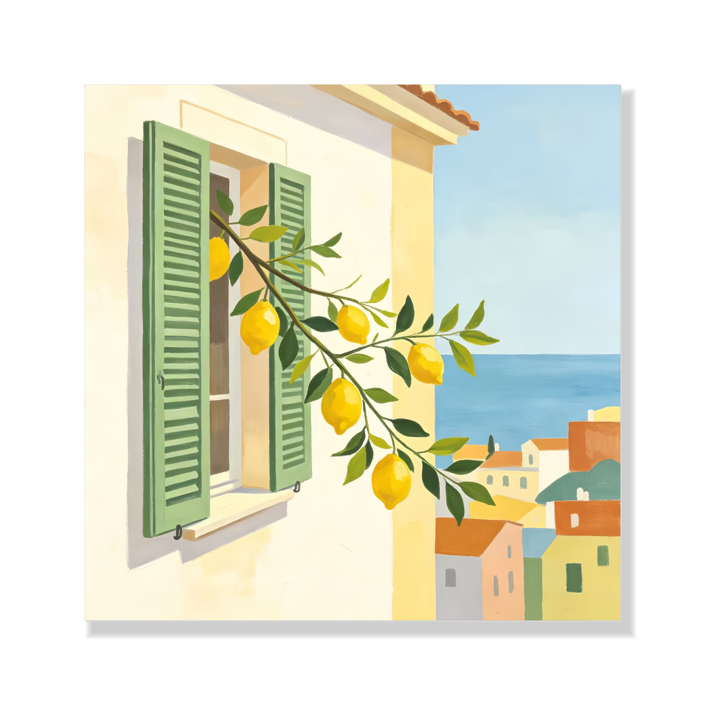 Seaside Green Window Lemons paint by numbers kit for adults