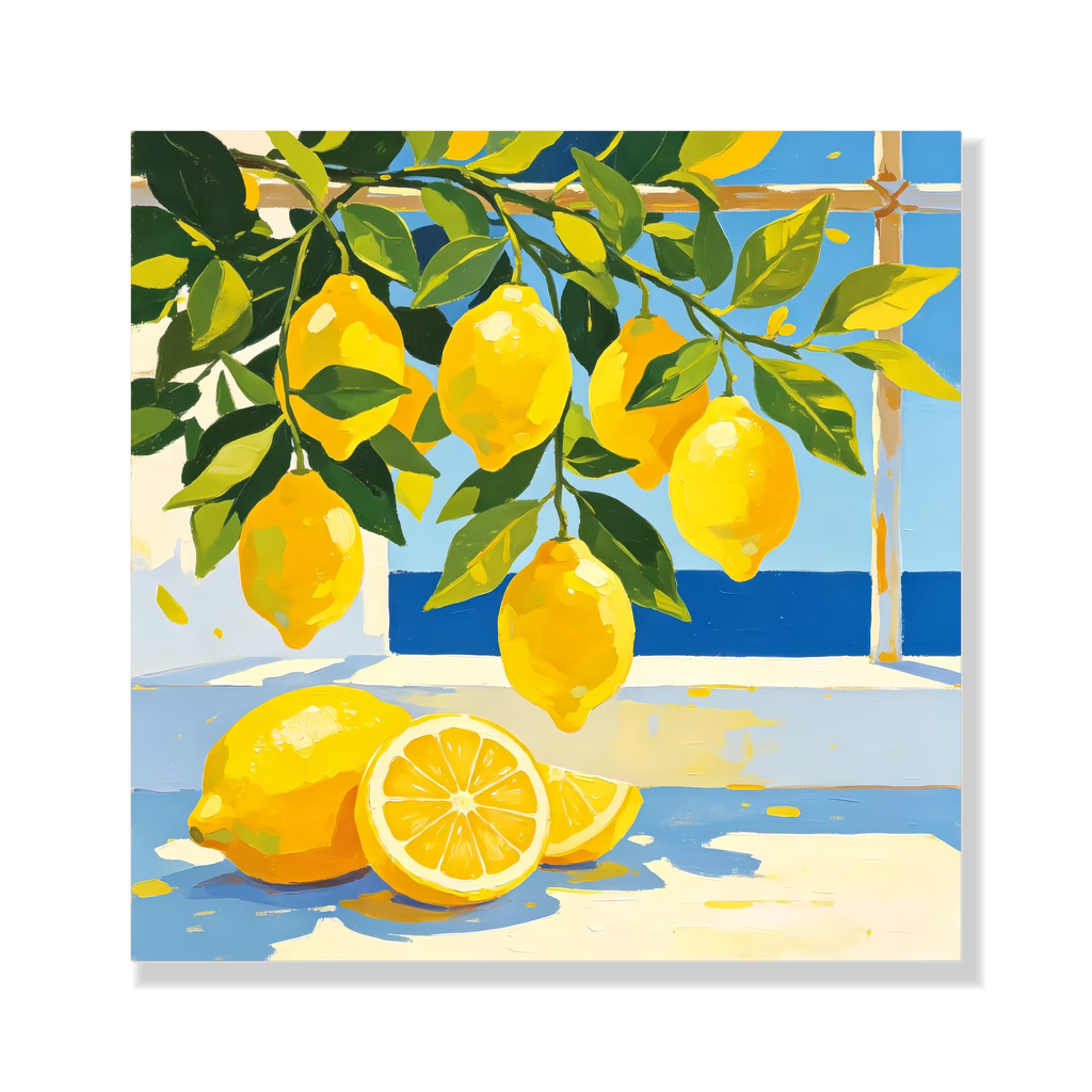 Seaside Window Lemons paint by numbers kit for adults