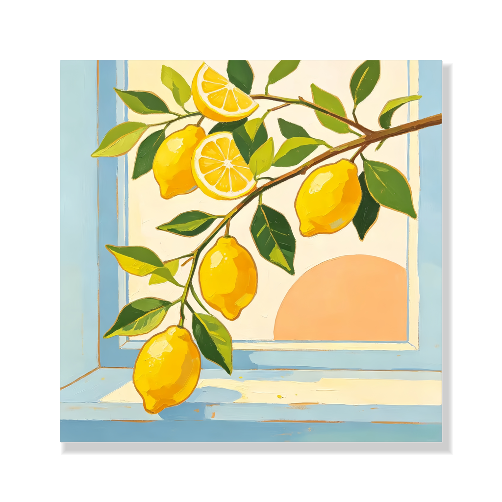 Sunny Windowsill Lemon Branch paint by numbers kit for adults