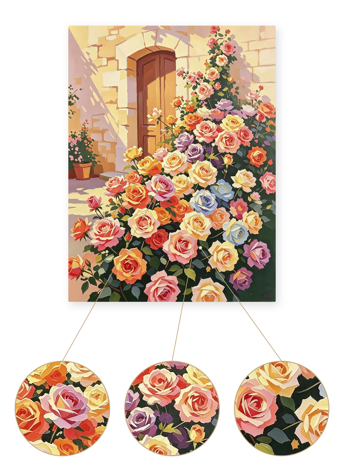 Rose Garden Door finished artwork detail