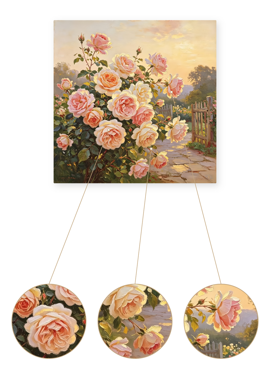 Sunlit Rose Path finished artwork detail