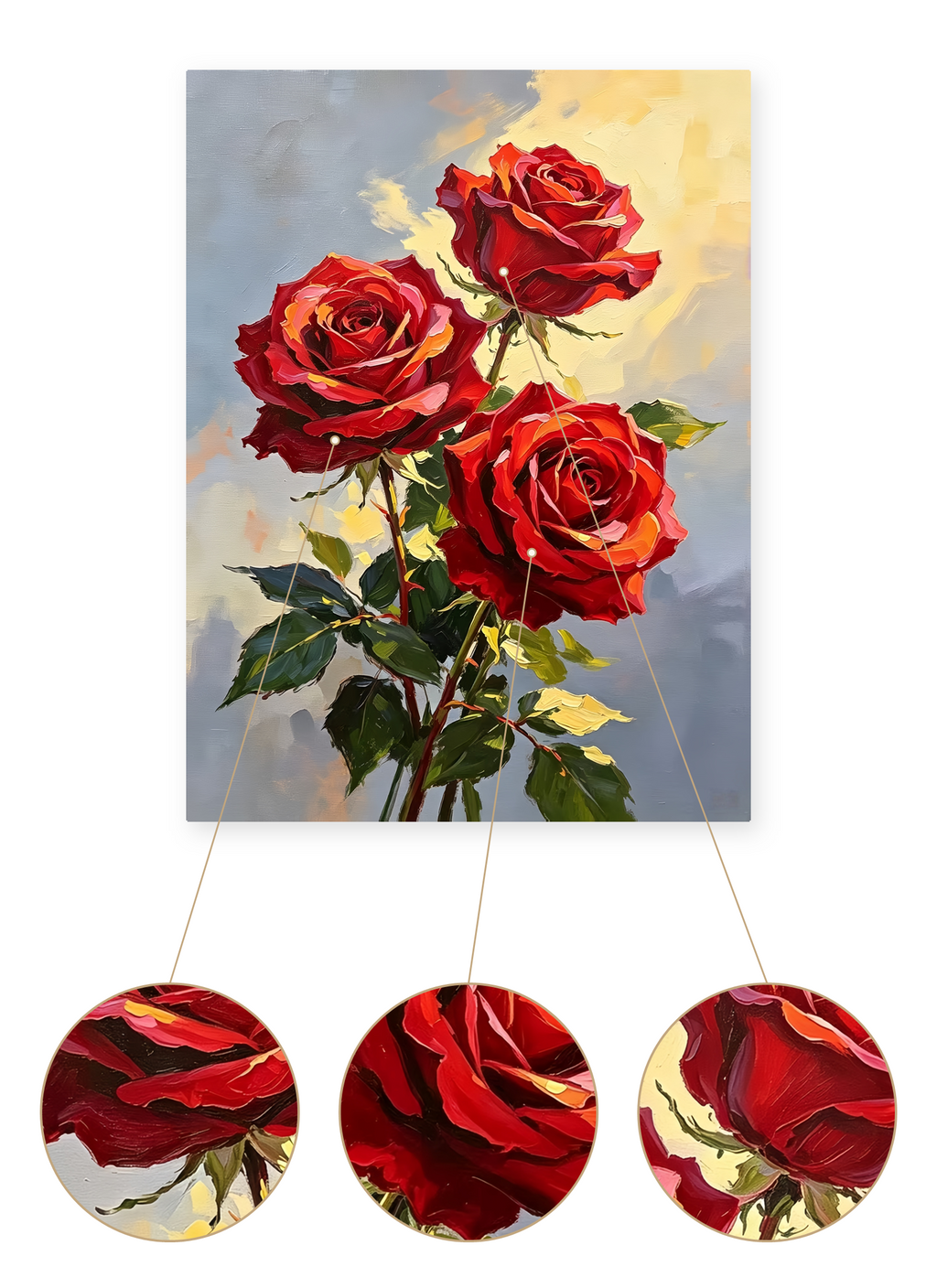 Crimson Roses finished artwork detail