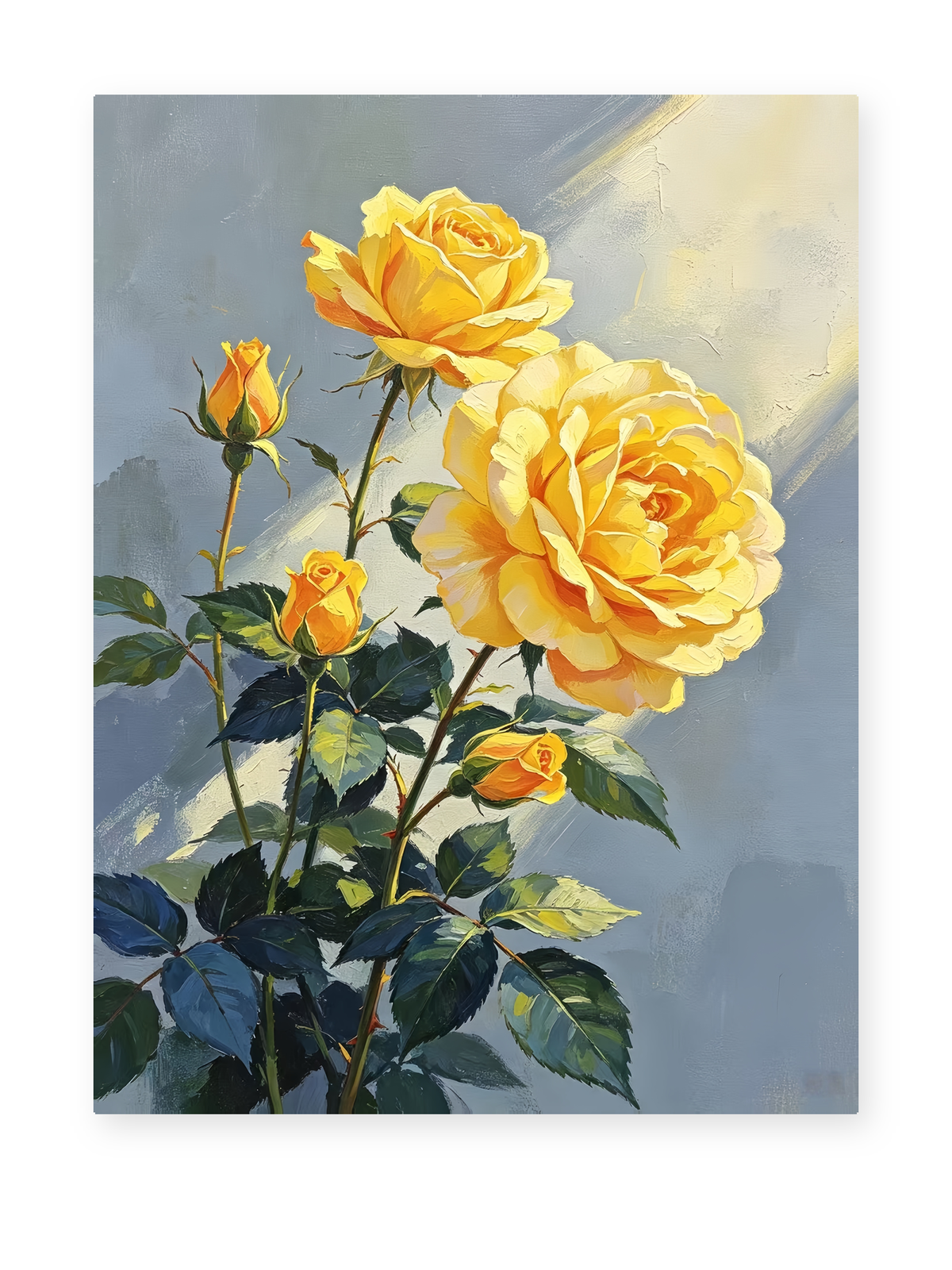 Golden Roses paint by numbers artwork for adults