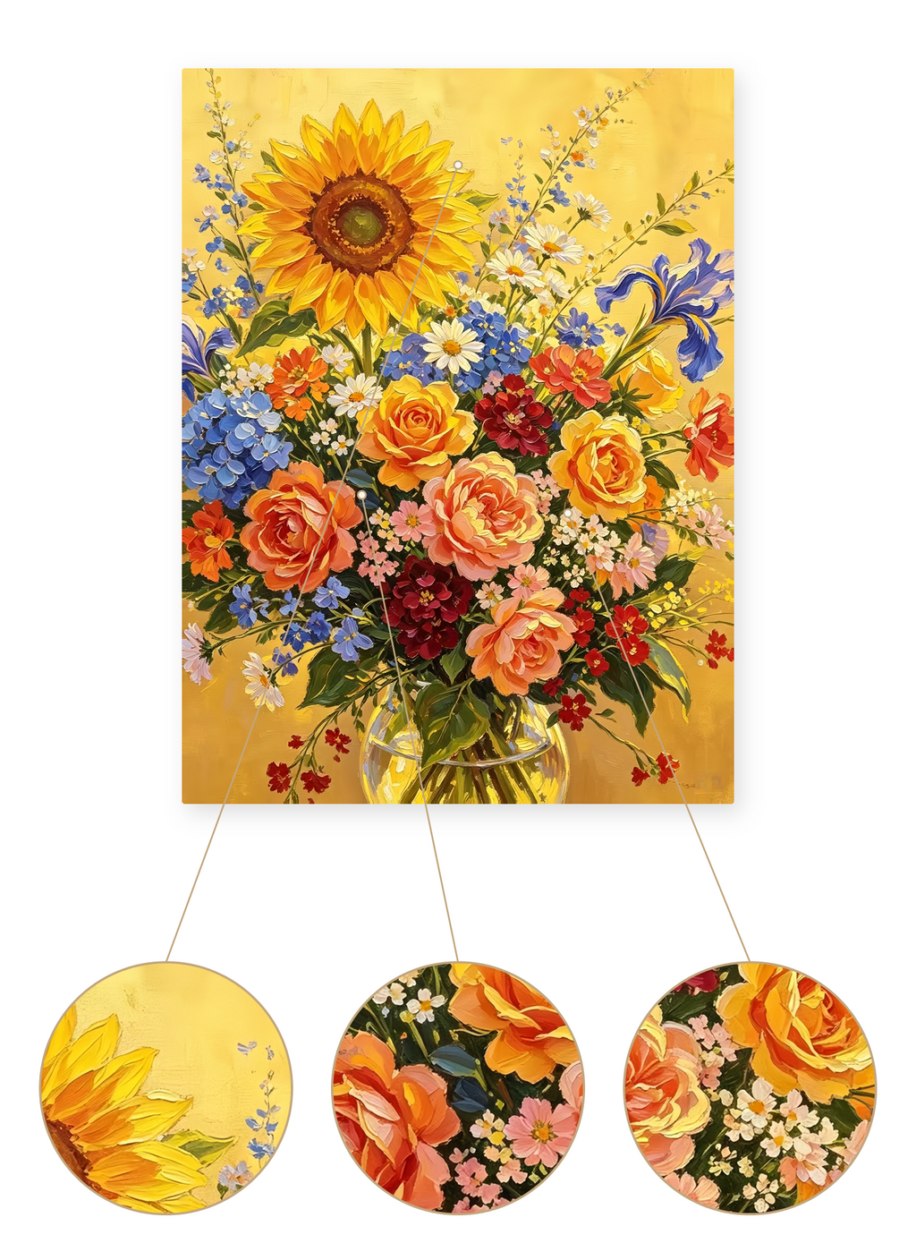 Sunflower Symphony finished artwork detail