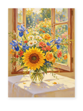 Sunny Window Bouquet paint by numbers artwork for adults