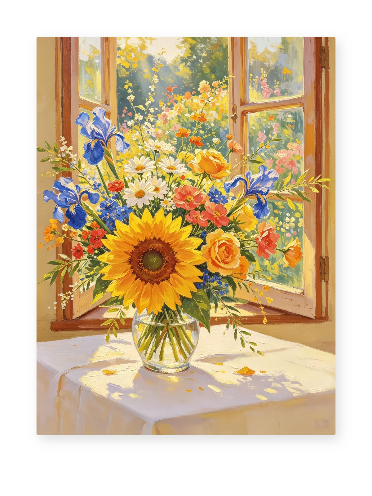 Sunny Window Bouquet paint by numbers artwork for adults