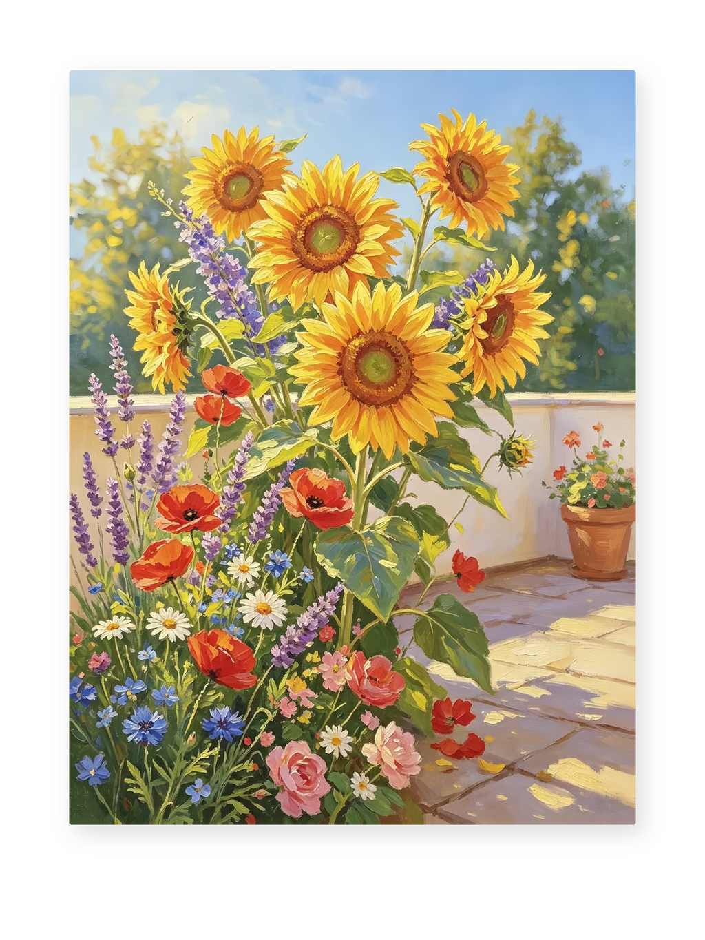 Sunflower Garden paint by numbers artwork for adults