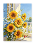 Sunlit Sunflowers paint by numbers artwork for adults